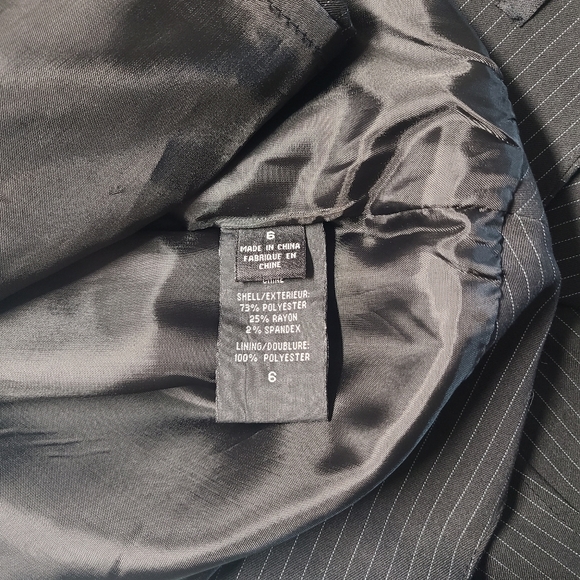 Pencil Skirt Classic Knee Length Black Pinstripe - Picture 7 of 14